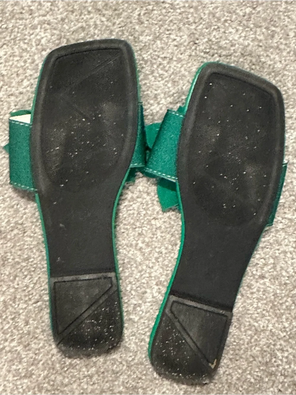 Emerald Green Floral Slide Sandals for Women